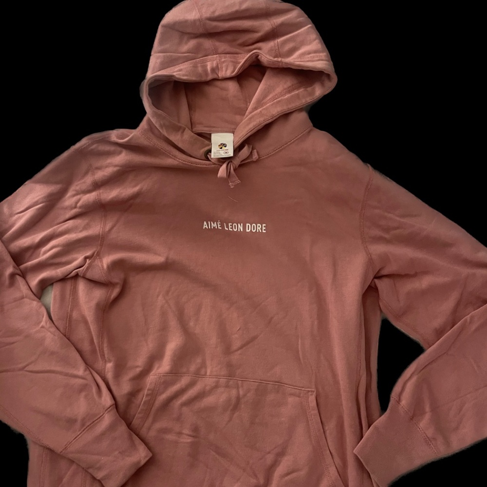AIME LEON DORE - LOGO HOODIE - Dusty Pink - Size M